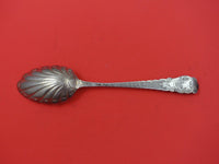 English Georgian Sterling Silver Berry Spoon GW shell bowl engraved lion 8 1/2"