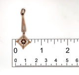 Victorian 10k Yellow Gold Genuine Natural Diamond Lavaliere Pendant (#J7302)