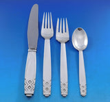 Mayan by Georg Jensen Sterling Silver Flatware Set 8 Service 41 pcs Dinner Rare