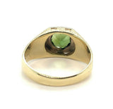 10k Yellow White Gold Men's 1.58ct Green Genuine Natural Tourmaline Ring (#5282)