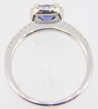 14k White Gold .87ct Purple Genuine Natural Sapphire and Diamond Ring (#J4005)