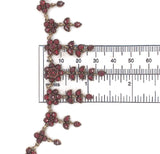 Genuine Natural Bohemian Garnet Necklace with Seven Drops 15" Long (#J6478)
