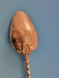 Emile Huignard French Sterling Silver Coffee Spoon Bright-Cut Back Birds Leaves