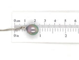 14k White Gold 12.5mm Black Tahitian Pearl Pendant Peacock Color (#J7029)