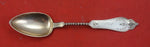 Duhme Brite Cut Sterling Silver Serving Spoon rose gold twisted handle 8 3/4"