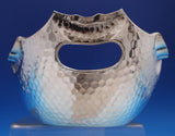 German .800 Silver Bowl Hammered Aesthetic w/ Ruffled Edge 9 1/2" Long (#3908)