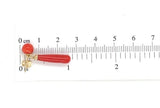 14k Gold Ox Blood Red Genuine Coral Briolette Earrings with 6mm Beads (#J7025)