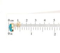 14k Gold 3.05ct TW Genuine Natural Kingman Turquoise Stud Earrings (#J6110)