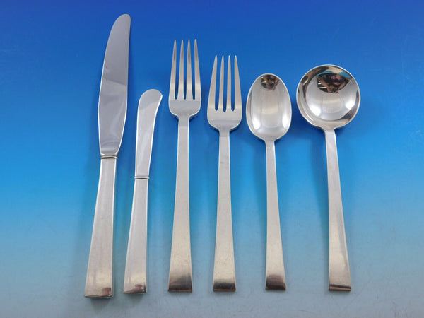 Continental by International Sterling Silver Flatware Service for 12 Set 77 pcs