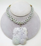 14k Jade Bead Necklace with Large Jade Enhancer (#J3344)