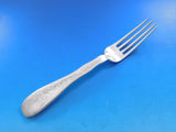 Lap Over Acid Etched by Tiffany Sterling Silver Dinner Fork Floral Motif 7 7/8