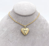14k Yellow Gold Heart Locket with Cable Chain 18.5" and Toggle Clasp (#J7184)