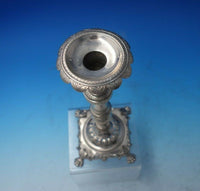FDG .833 Silver Candlestick Pair Applied Flowers Ball Lion Feet c.1850 (#5522)