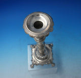 FDG .833 Silver Candlestick Pair Applied Flowers Ball Lion Feet c.1850 (#5522)
