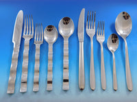 Designer Mixed Stainless Steel Flatware Set #3 Service 62 Pieces Modern Unused