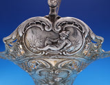 Dutch Sterling Silver Brides Basket with Cupid Motif 13" x 8" 22.4 ozt. (#7582)