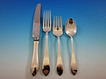 Pointed Antique R&B D&H Sterling Silver Flatware Set for 12 Service 48 Pieces
