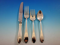 Pointed Antique R&B D&H Sterling Silver Flatware Set for 12 Service 48 Pieces