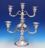 German .835 Silver Candelabra Pair 3-Light 12" x 9 5/8" Weighted (#8110)