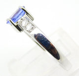 14k White Gold Oval Genuine Natural Tanzanite Ring with Diamonds (#J4299)