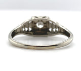 18k White Gold Filigree Genuine Natural Diamond Ring w/Pcd Chevron Design #J5946