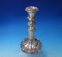 Silverplate Candlestick Floral Motif #5688 9" x 2 1/4" (#5827)