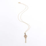 Victorian 10k Yellow Gold Pearl Lavaliere Pendant with 14k Chain (#J6676)