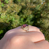 10k Rose Gold Filigree 3.80 Carat Pink Genuine Natural Tourmaline Ring (#J6550)