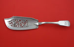 English Georgian Sterling Fish Server London 1825 pierced chased blade 12"
