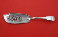 English Georgian Sterling Fish Server London 1825 pierced chased blade 12"