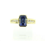 14k Yellow Gold 2.17ct Emerald Cut Genuine Natural Tanzanite Ring (#J1840)