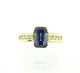 14k Yellow Gold 2.17ct Emerald Cut Genuine Natural Tanzanite Ring (#J1840)