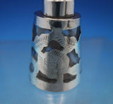 Mexican Mexico Glass Salt Shaker with Sterling Silver Overlay 2 1/4" (#6566)