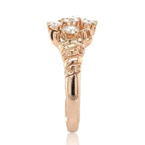 Victorian 10k Rose Gold Ring w/Rose Cut Genuine Natural Diamonds Size 7 (#J6603)