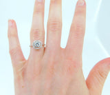 14k Gold .85ct Genuine Natural Diamond Ring with Diamond Halo (#J4123)