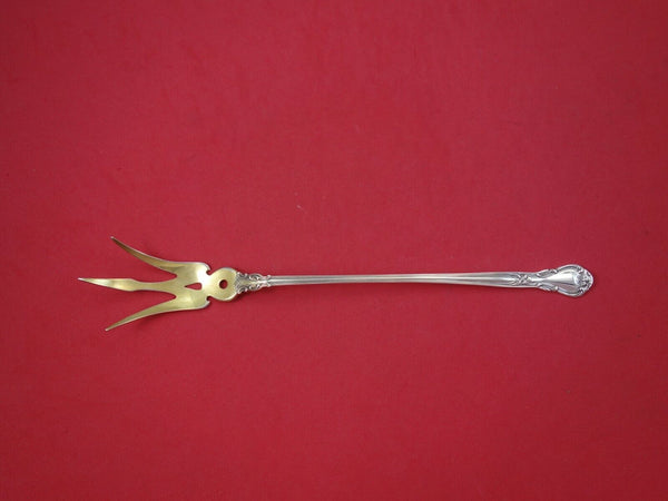 Chantilly by Gorham Sterling Silver Lettuce Fork Gold Washed Pierced 9 1/2"
