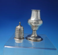 English Georgian Sterling Silver Pepper Shaker Crosshatch Repaired 5 1/2" #5705