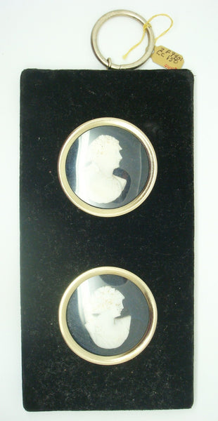 Velvet Black Frame with Shell Cameos (#J2443)