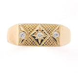 14k Gold Men's Genuine Natural Diamond Ring Hand Engraved Size 10. 75 (#J6537)