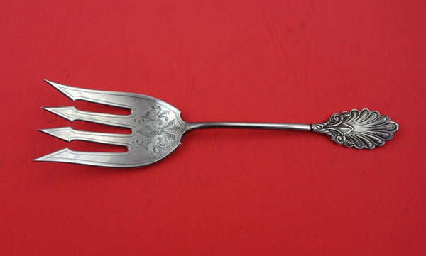 Grecian by Gorham Coin Silver Cold Meat Fork Brite-Cut 4-Tine 8 3/4" Serving
