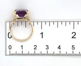 14k Yellow Gold 5.79 Carat Genuine Natural Amethyst Ring Size 6.25 (#J7614)