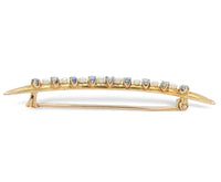 10k Yellow Gold Montana Sapphire and Pearl Crescent Pin Jewelry (#J7045)