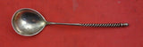 Russian Sterling Silver Sugar Spoon 1878 twisted and engraved in bowl  5"