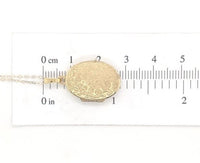 14k Gold Oval Locket with Engraved Flowers and Scrollwork with Chain (#J6674)