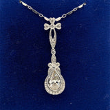 18k Gold 1.09 Carat Pear Cut Genuine Natural Diamond Pendant w/GIA Report #J7028
