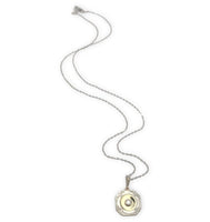 14k Yellow Gold Genuine Natural Diamond Pendant w/ Platinum Top 18" Chain #J7188