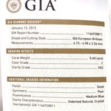Victorian 14k Yellow Gold .60ct Genuine Natural Diamond Ring GIA Report (#J7498)