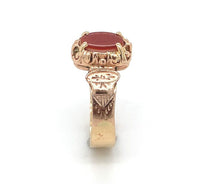 10k and 14k Rose Gold Victorian Genuine Natural Carnelian Agate Ring (#J6293)