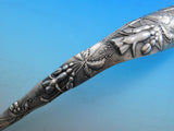 Flora by Shiebler Sterling Silver Soup Ladle 13 1/2" Floral Motif Vintage Server