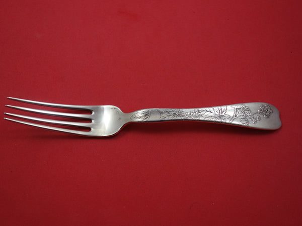 Lap Over Acid Etched by Tiffany Sterling Silver Regular Fork w/Raspberries 7"